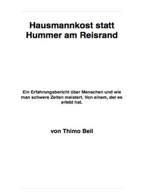 cover image of Hausmannskost statt Hummer am Reisrand